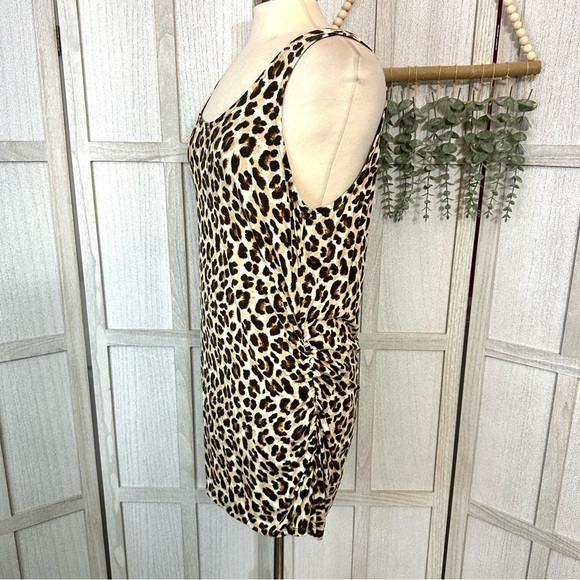 TORRID Super Soft Double Scoop Neck Ruched Leopard Tank Top Plus Size 2 2X - Picture 7 of 13